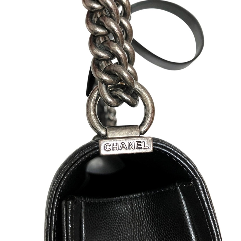 Chanel Boy Shoulder Bag, V-stitch, Caviar Leather, A67086 - Picture 9 of 9